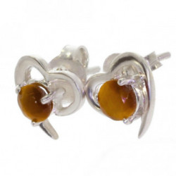 boucles d'oreilles argent oeil de tigre EF-47