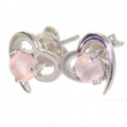 Sterling Silver Rose Quartz Earrings EF-47