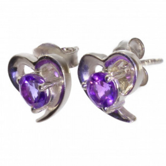 Sterling Silver Amethyst Earrings EF-47