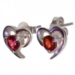 Sterling Silver Garnet Earrings EF-47