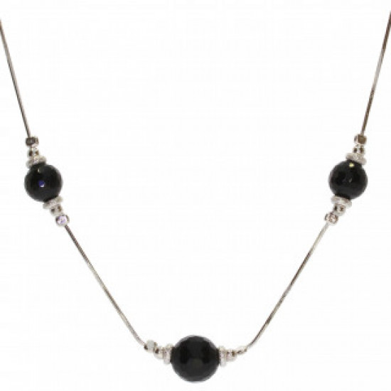 Sterling Silver Black Onyx Necklace