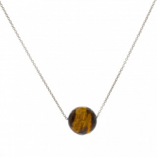 collier oeil de tigre argent C-28-01
