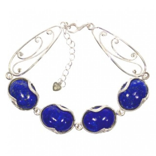 Sterling Silver Lapis Lazuli Bracelet B-134-01