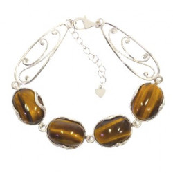 bracelet oeil de tigre argent B-134-01