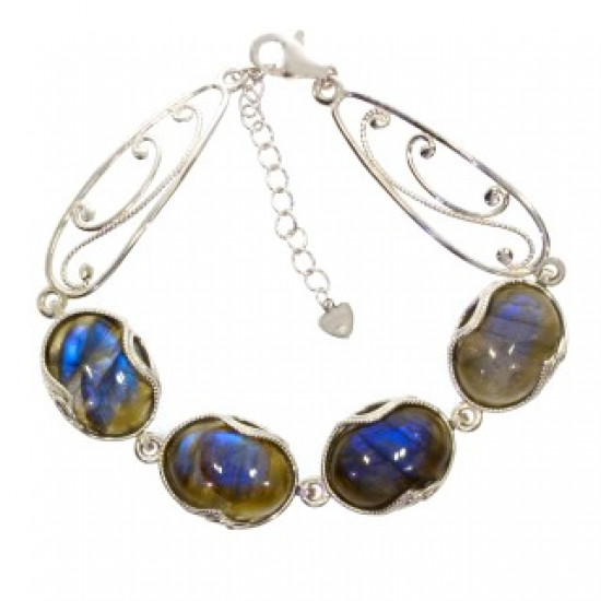 Sterling Silver Labradorite Bracelet B-134-01 Sterling Silver Labradorite Bracelet B-134-01