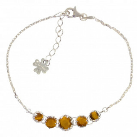 Sterling Silver Tiger's Eye Bracelet B-88-01