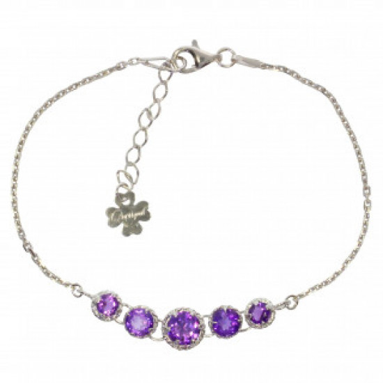 Sterling Silver Amethyst Bracelet B-88-01