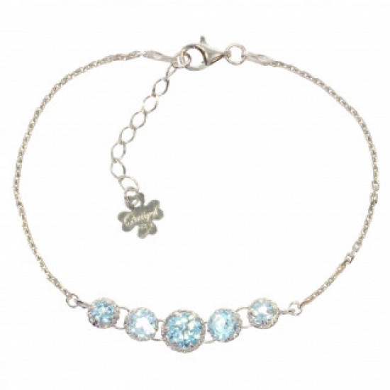 Sterling Silver Blue Topaz Bracelet B-88-01