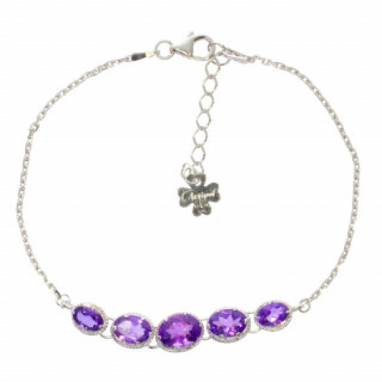 Sterling Silver Amethyst Bracelet B-98-01
