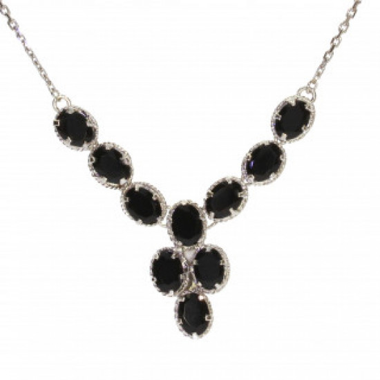 Sterling Silver Black Onyx Necklace