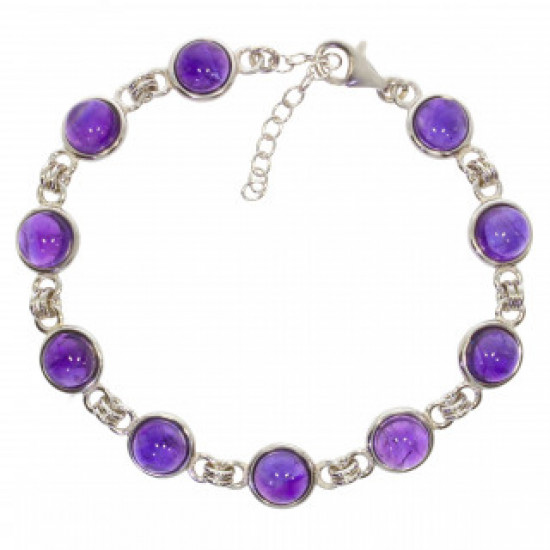 Sterling Silver Amethyst Bracelet B-82-01