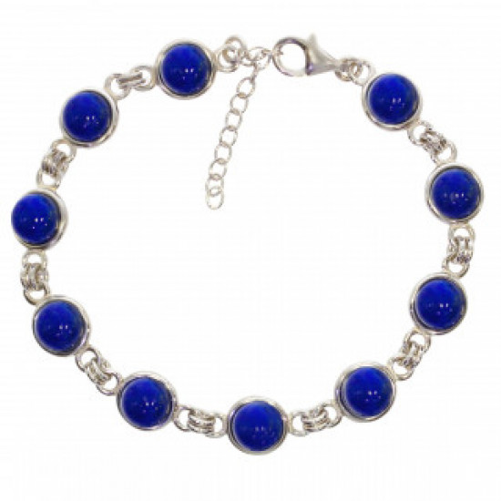 Sterling Silver Lapis Lazuli Bracelet B-82-01