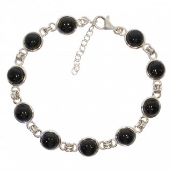 Sterling Silver Black Onyx Bracelet B-82-01