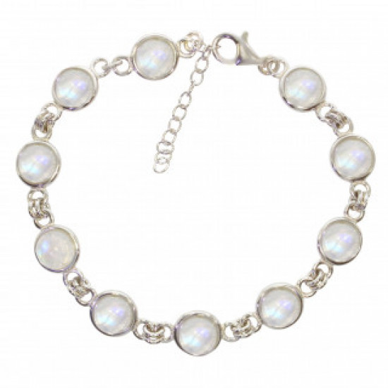 Sterling Silver Moonstone Bracelet B-82-01