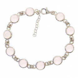 Sterling Silver Rose Quartz Bracelet B-82-01