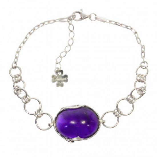Sterling Silver Amethyst Bracelet B-78-02 