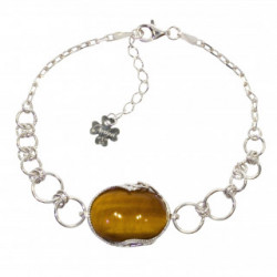 bracelet oeil de tigre argent B-78-02 