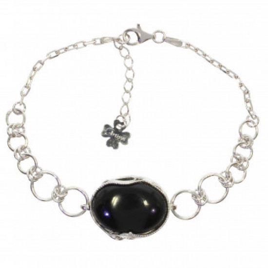 Sterling Silver Black Onyx Bracelet B-78-02