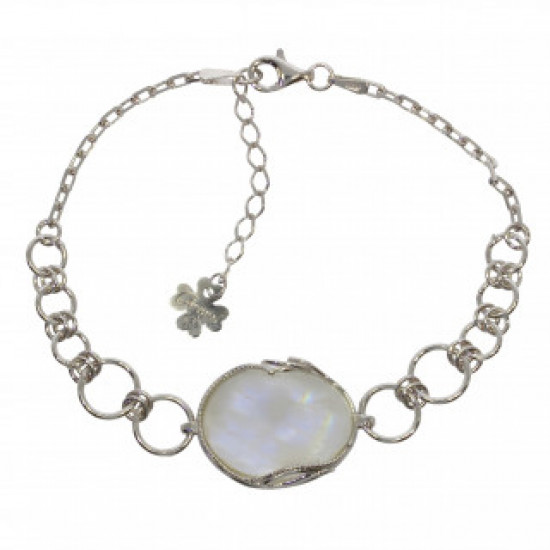 Sterling Silver Moonstone Bracelet B-78-02