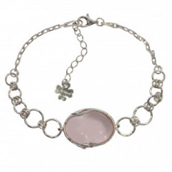 Sterling Silver Rose Quartz Bracelet B-78-02