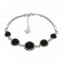 bracelet onyx noire argent B-76-01