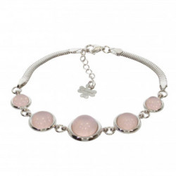 Sterling Silver Rose Quartz Bracelet B-76-01