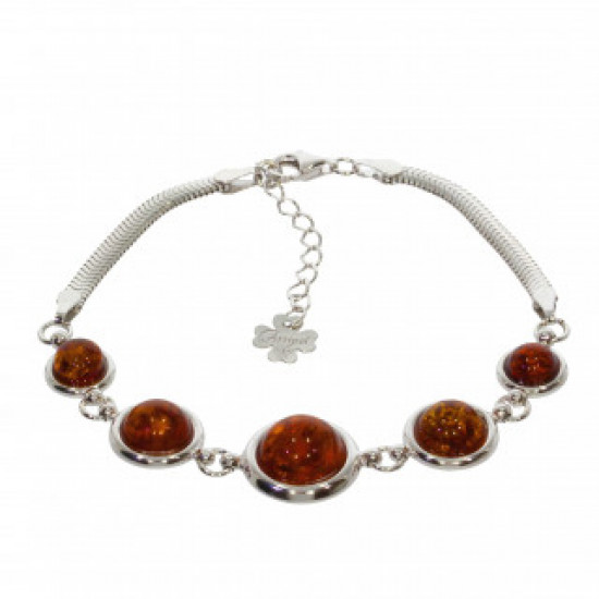 Sterling Silver Amber Bracelet B-76-01 