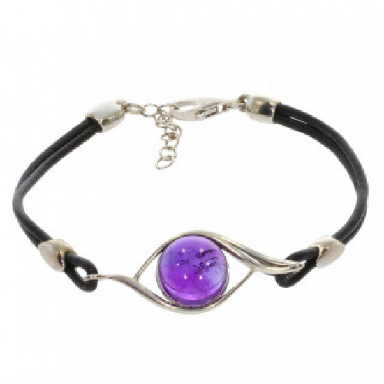 Sterling Silver Amethyst Bracelet B-46-02