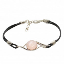 Sterling Silver Rose Quartz Bracelet B-46-02
