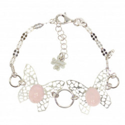 Sterling Silver Rose Quartz Bracelet B-42-03