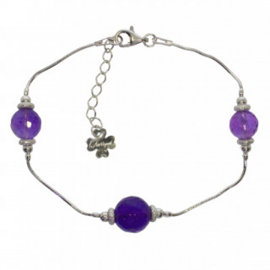 Sterling Silver Amethyst Bracelet B-38-01