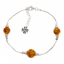 bracelet ambre argent B-38-01
