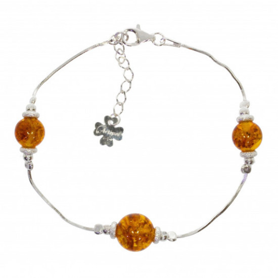 bracelet ambre argent B-38-01