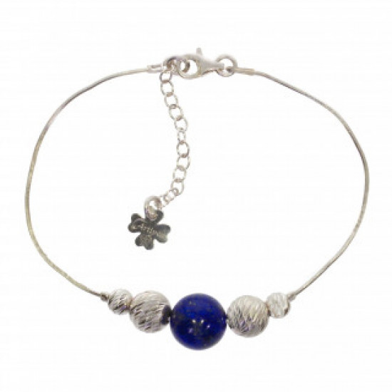 Sterling Silver Lapis Lazuli Bracelet B-38-02