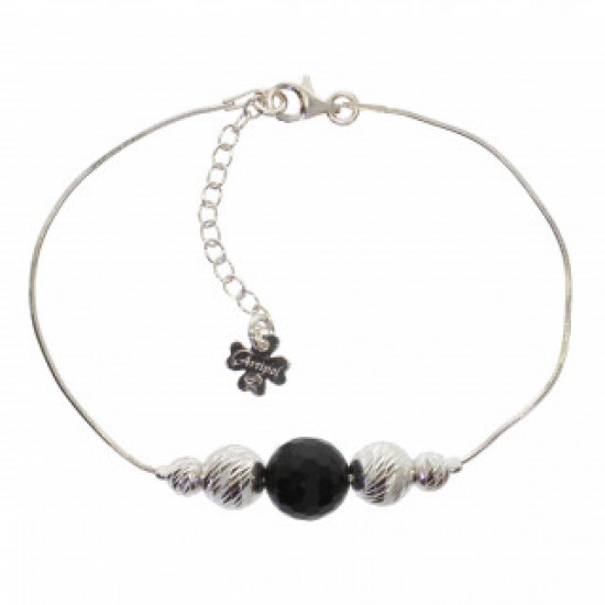 Sterling Silver Black Onyx Bracelet B-38-02