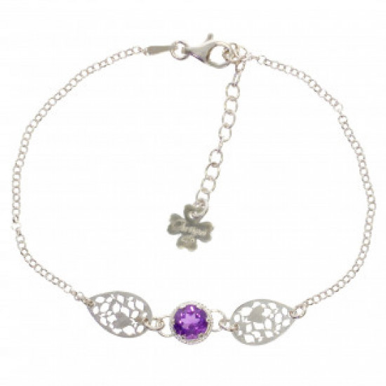 Sterling Silver Amethyst Bracelet B-44-02