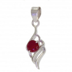 Sterling Silver Ruby Pendant PF-58