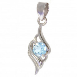 Sterling Silver Blue Topaz Pendant PF-58