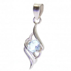 Sterling Silver Aquamarine Pendant PF-58