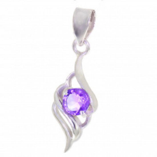 Sterling Silver Amethyst Pendant PF-58