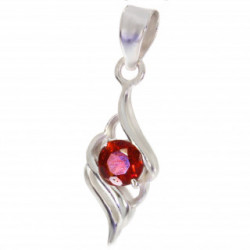 Sterling Silver Garnet Pendant PF-58