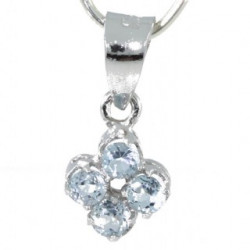 Sterling Silver Blue Topaz Pendant PF-10