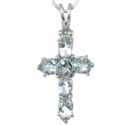 Sterling Silver Blue Topaz Pendant PF-20