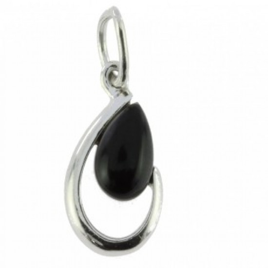 Sterling Silver Black Onyx Pendant P22-07