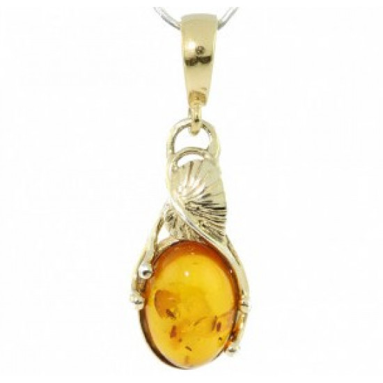Vermeil Amber Pendant