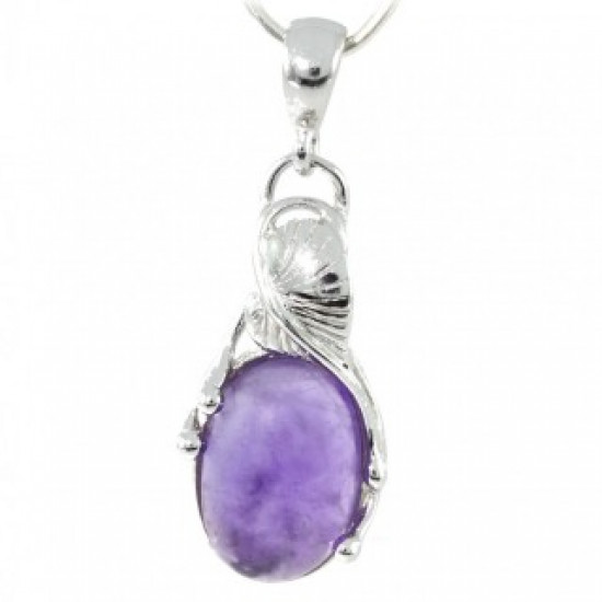 Sterling Silver Amethyst Pendant P26-02