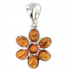 Sterling Silver Amber Pendant P26-03