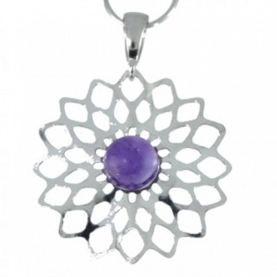 Sterling Silver Amethyst Pendant P26-09