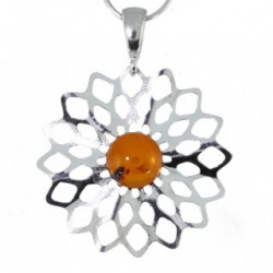 Sterling Silver Amber Pendant P26-09