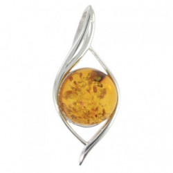 Sterling Silver Amber Pendant P26-13